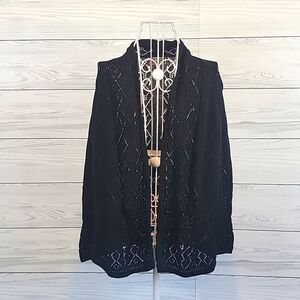 JM Collection open front layering cardigan- black Women's Size S
